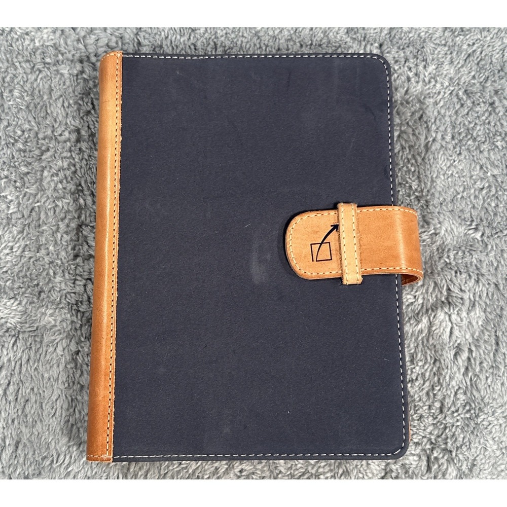RUDI RABITTI Leather Notebook Padfolio Italy Journal Book W/ Pencil Blue
